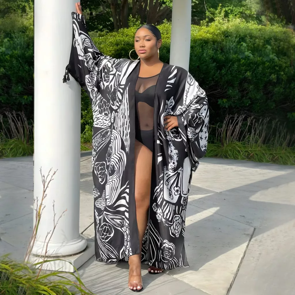 boho kimono, boho robe, bohemian kimono, long beach kimono