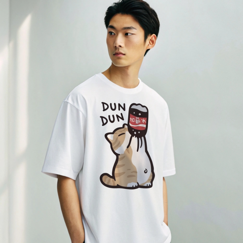 oversized t shirt, cat print t shirt