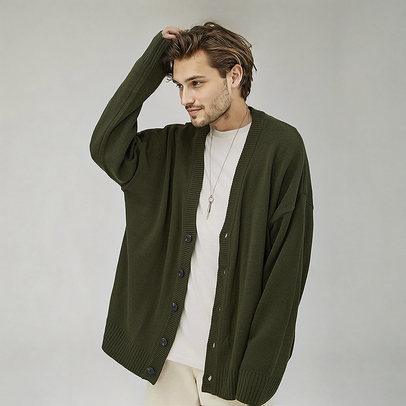 mens cardigan, knitted cardigan, v neck cardigan, loose fit cardigan